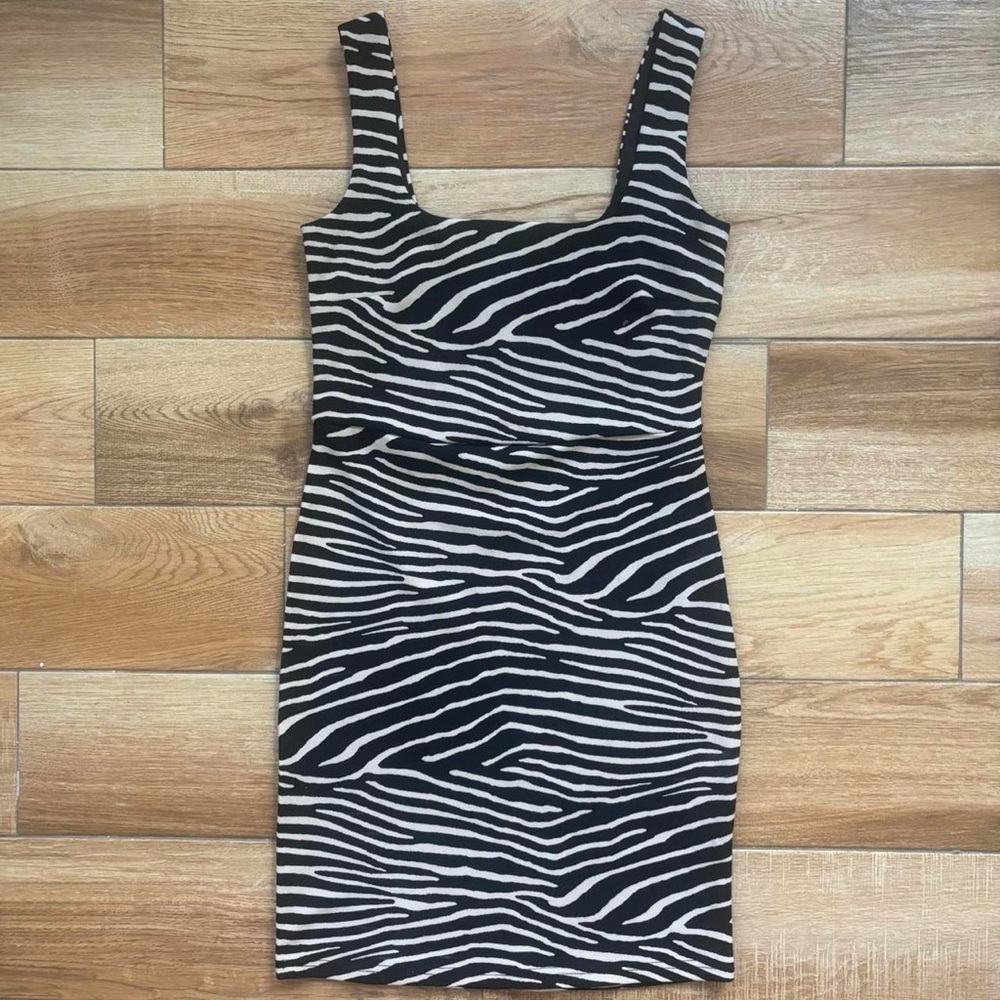H&M Black and White Zebra Print Mini Dress